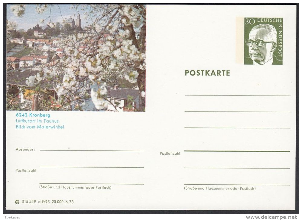 Germany 1973, Illustrated Postal Stationery "Kronberg", Ref.bbzg - Illustrated Postcards - Mint