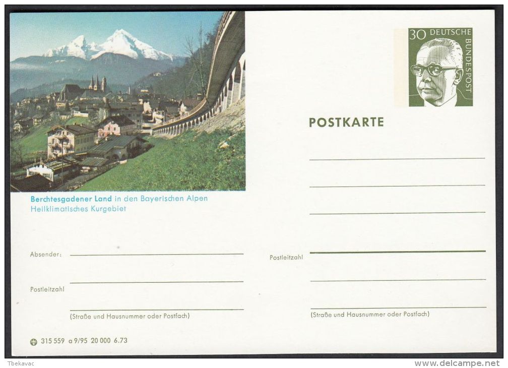 Germany 1973, Illustrated Postal Stationery "Berchtesgadener Land", Ref.bbzg - Illustrated Postcards - Mint