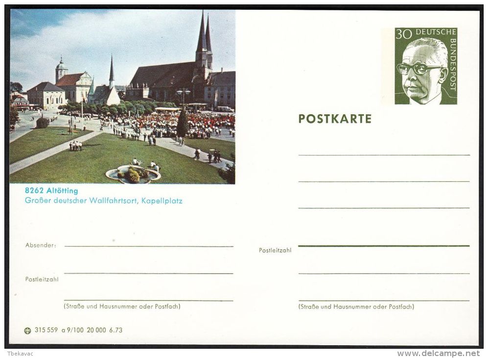 Germany 1973, Illustrated Postal Stationery "Altotting", Ref.bbzg - Illustrated Postcards - Mint
