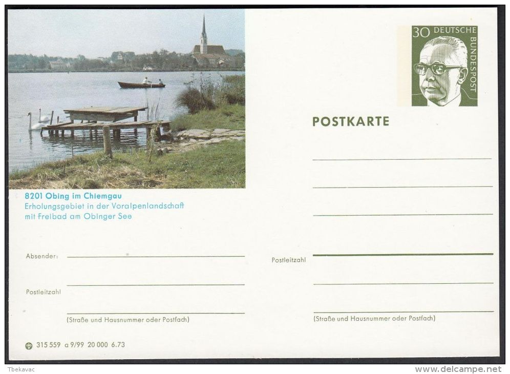 Germany 1973, Illustrated Postal Stationery "Obing Im Chiemgau", Ref.bbzg - Bildpostkarten - Ungebraucht