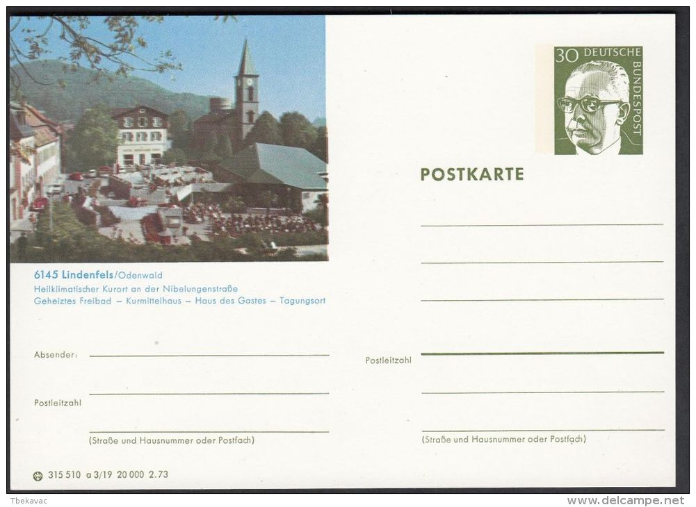 Germany 1973, Illustrated Postal Stationery "Lindenfels", Ref.bbzg - Bildpostkarten - Ungebraucht