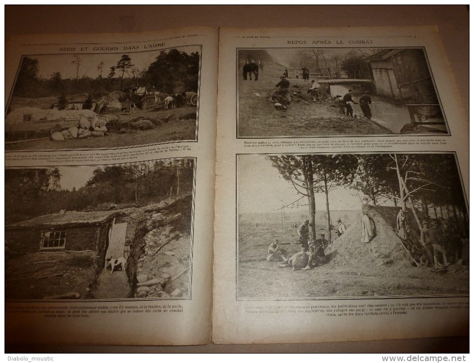 1915 JOURNAL de GUERRE(Le Pays de France):Nos 75;Poilus et la boue;En mer;Espionnage allemand;Woëvre;Farces;Infirmière