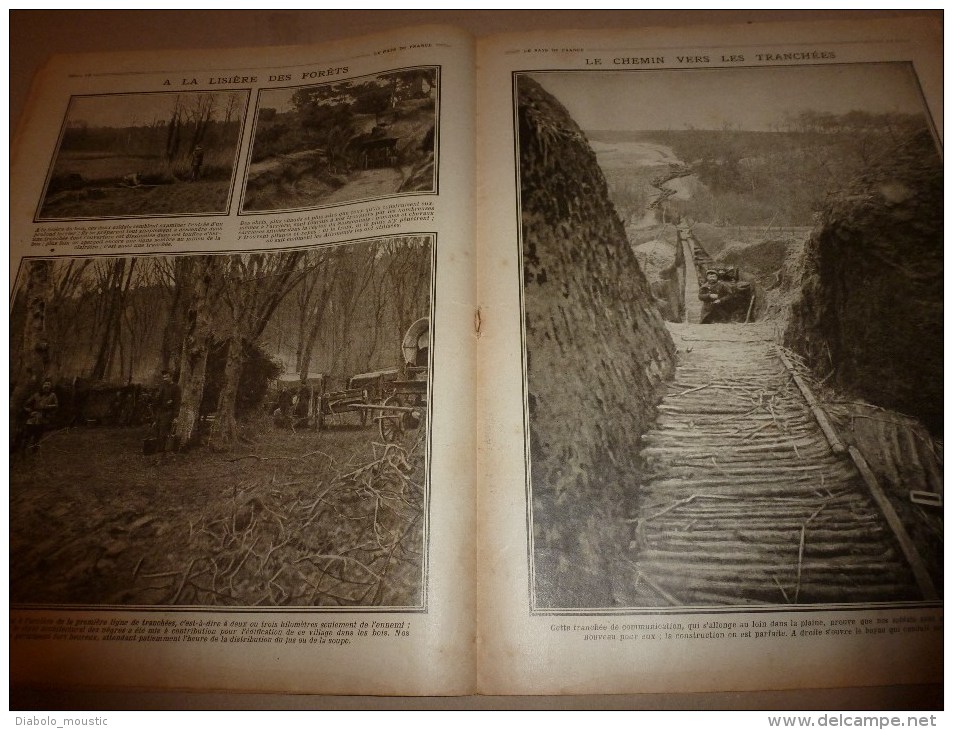 1915 JOURNAL de GUERRE(Le Pays de France):Nos 75;Poilus et la boue;En mer;Espionnage allemand;Woëvre;Farces;Infirmière