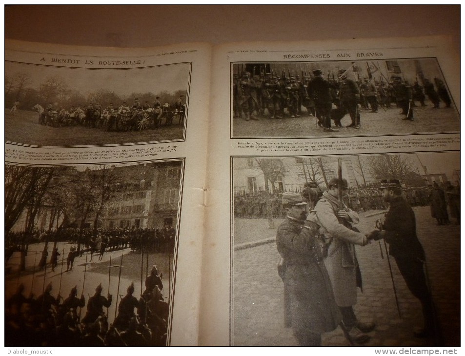 1915 JOURNAL de GUERRE(Le Pays de France):Nos 75;Poilus et la boue;En mer;Espionnage allemand;Woëvre;Farces;Infirmière