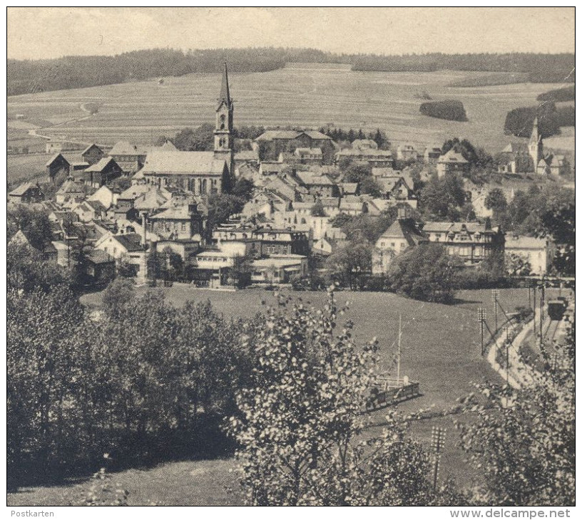 ALTE POSTKARTE NAILA 1943 NAILAER LÖWENBRÄU DEUTSCHES HAUS FRANKENWALD Bavière Bavaria Eisenbahn Railway Train Bier Beer - Naila