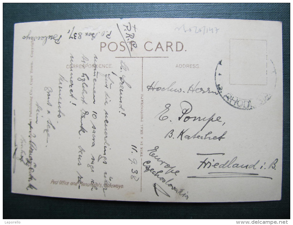 AK Bulawayo 1938 Sender Is Bishop Ignatius Arnoz RRR!!! ///  D*13532 - Zimbabwe