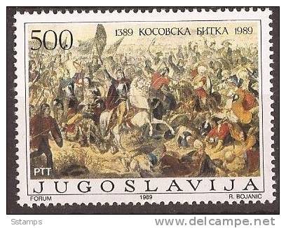 1989 X   2357   JUGOSLAVIJA ARTE SCHLACHT KOSOVO 600 JAHRE NEVER HINGED - Ongebruikt