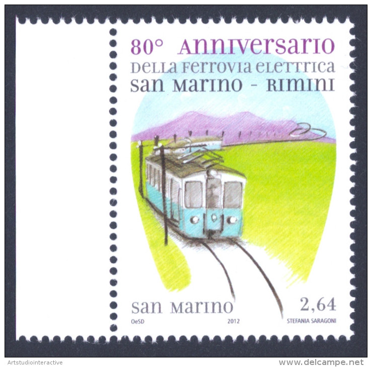 2012 SAN MARINO "80° ANN. DELL´INAUGURAZIONE DELLA FERROVIA ELETTRICA RIMINI - SAN MARINO"  SINGOLO MNH - Unused Stamps