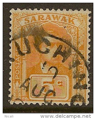 SARAWAK 1922 5c Yellow SG 66 U #CY212 - Sarawak (...-1963)
