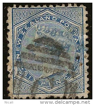 NZ 1874 6d Blue QV SG 156 CP C5a U #CW21 - Gebraucht