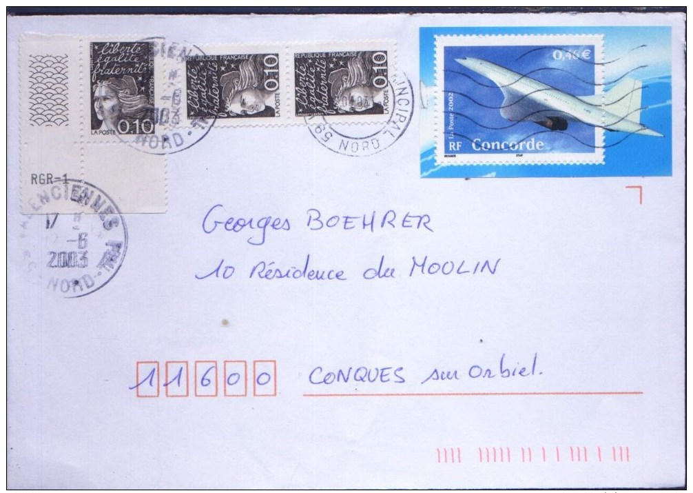 FRANCE - CONCORDE Sur Enveloppe Circulée - Juin 2003 - - Autres & Non Classés