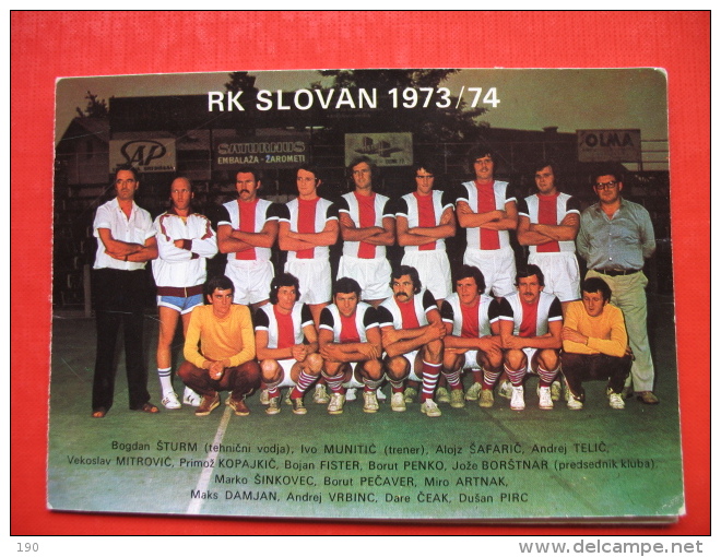 RK SLOVAN 1973/74 - Handball