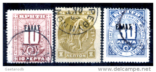 Creta-019 - 1905/08 - Y&T: N.1, 3, 4 - - Crete