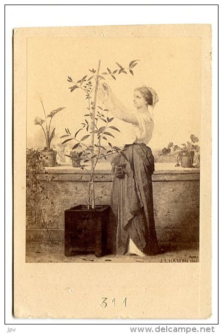 PHOTOGRAPHIE . FEMME S'OCCUPANT DE SES PLANTES . DE GOUPIL &amp; CIE A PARIS . - Other & Unclassified