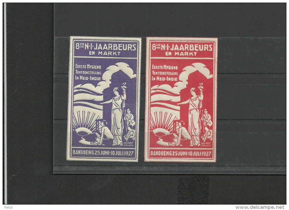 2 Vignettes Indes Néerlandaises 1927 - Niederländisch-Indien