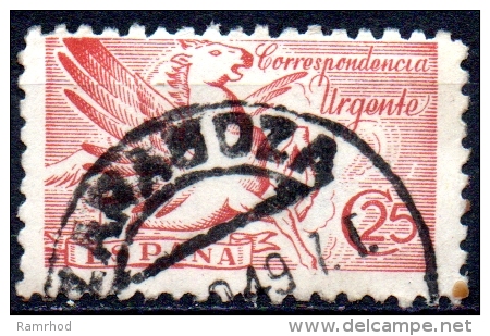 SPAIN 1942 Express Letter - Pegasus - 25c. - Red  FU - Special Delivery