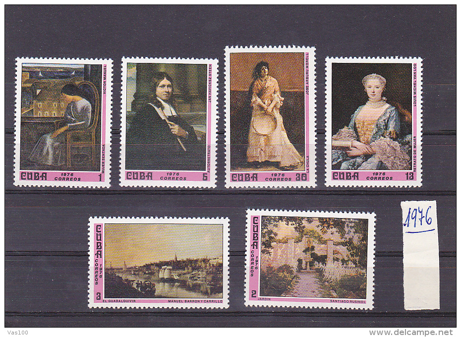 PAINTING, MNH**, 6 STAMPS, 1976, CUBA - Neufs