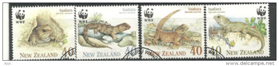 NOUVELLE-ZELANDE. Reptiles Protégés.  Yv.1104/07. WWF. Série Complète Oblitérée. ,première Qualité - Oblitérés