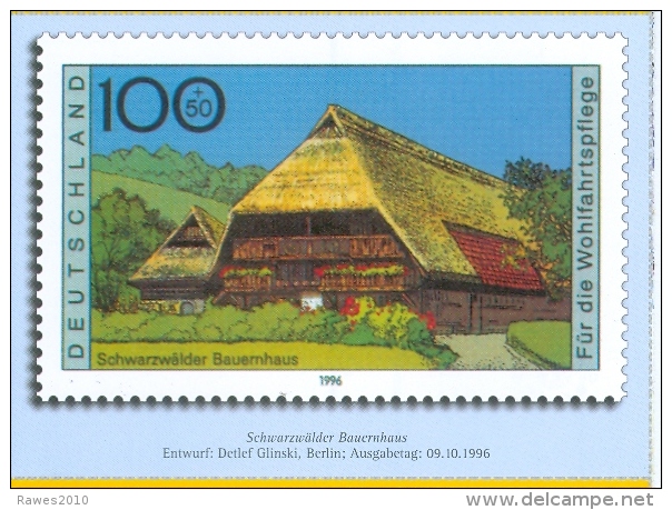 BRD DP-Ganzsachenpostkarte 1996 Abb. Mi. 1865 Schwarzwälder Bauernhaus - Postales - Nuevos