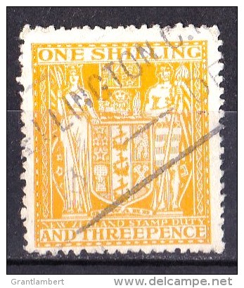 New Zealand 1931 Postal Fiscal 1s 3d Yellow Used - - - Fiscaux-postaux