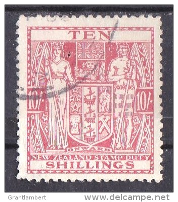 New Zealand 1931 Postal Fiscal 10s Red Used - Fiscali-postali