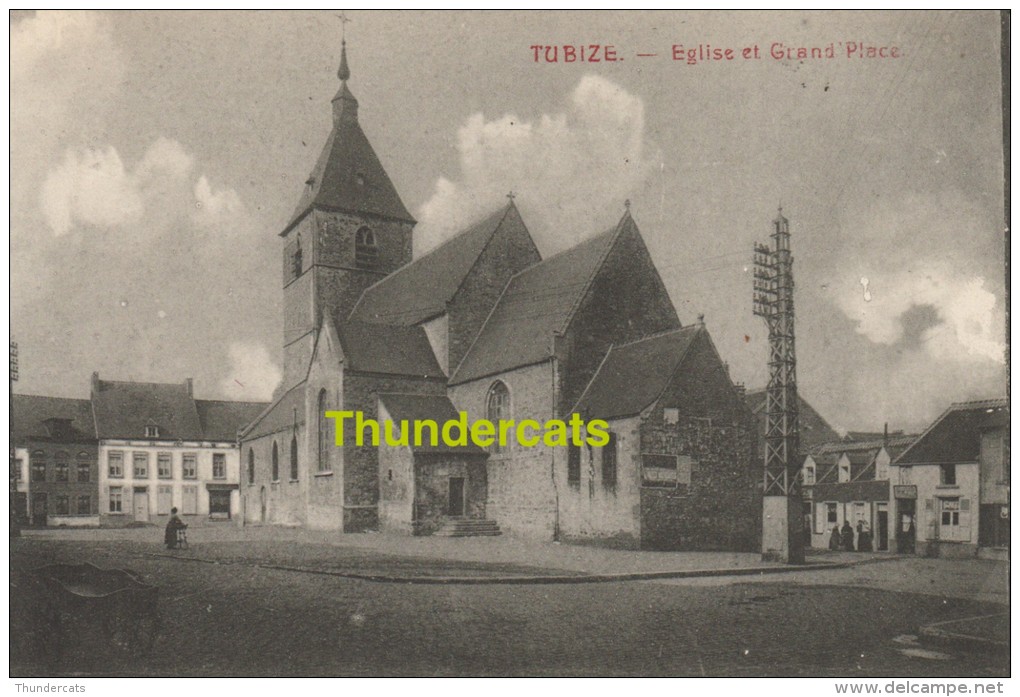 CPA TUBIZE EGLISE ET GRAND PLACE EDIT. PHOB - Tubeke