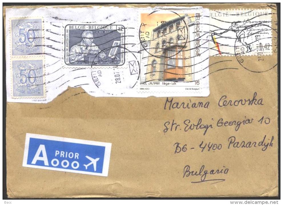 Mailed Cover (letter)  With Stamps From Belgium  To Bulgaria - Brieven En Documenten