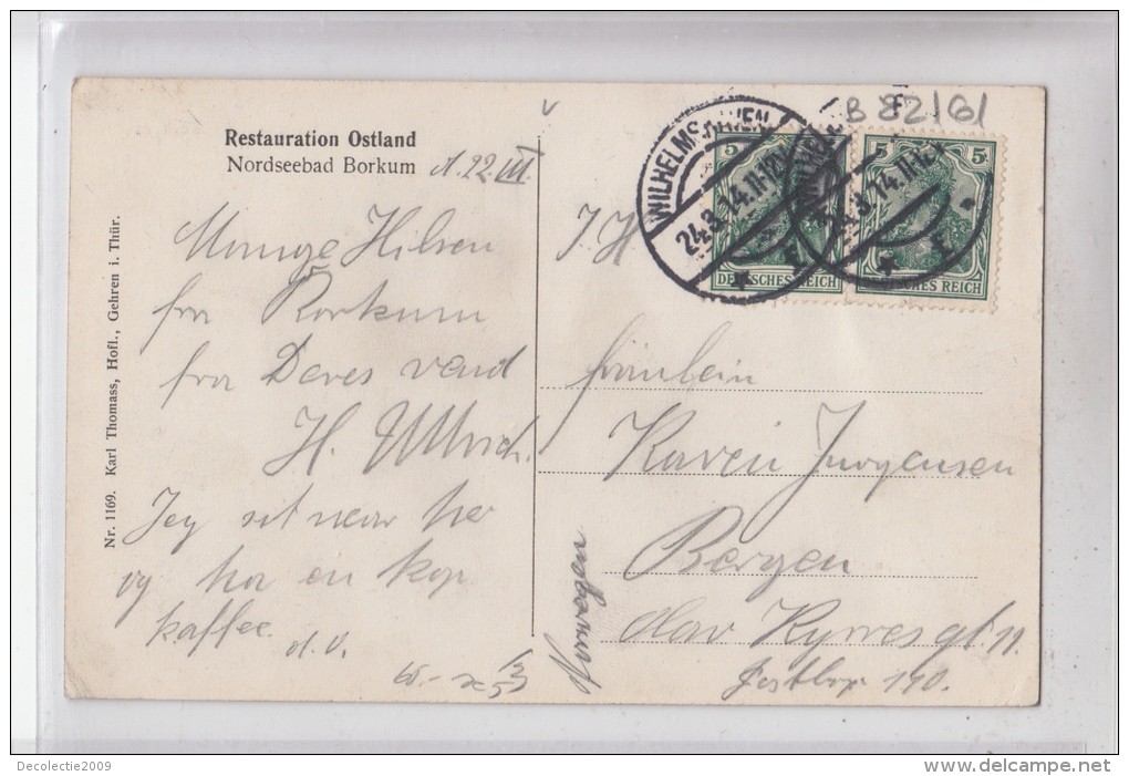 B82161 Nordseebad Borkum Restauration Ostland   Germany  Front Back Image - Borkum