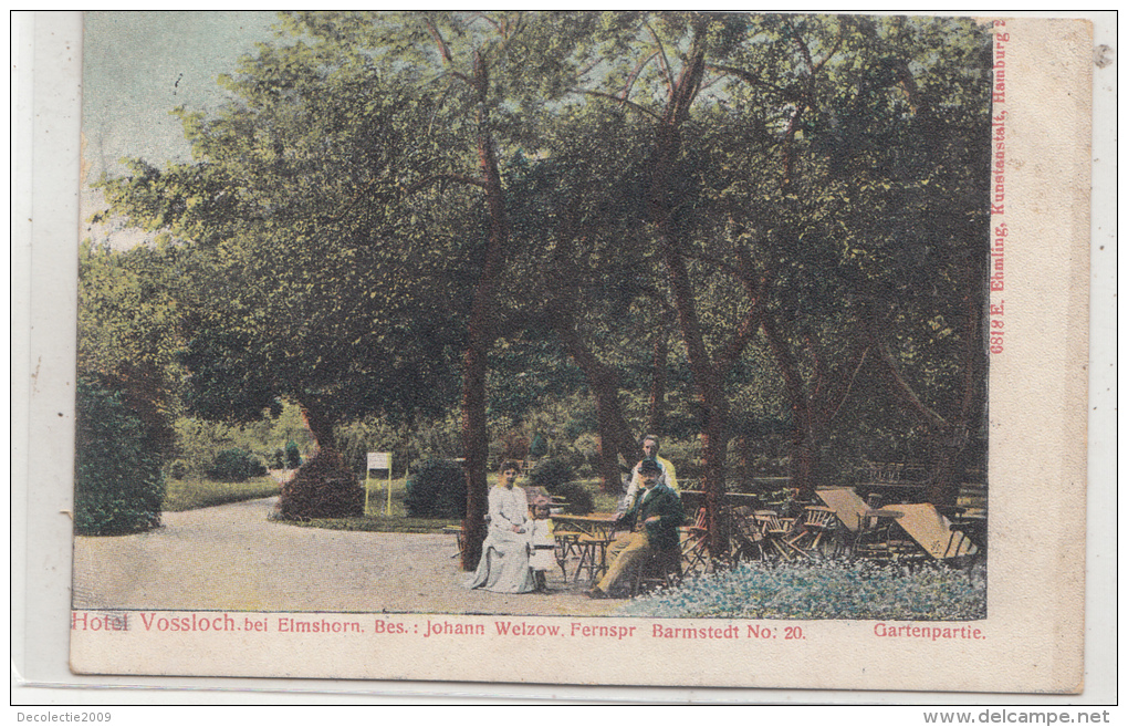 B82242 Hotel Vossloch Bei Elmshorn Gardenpartie  Germany Front Back Image - Elmshorn