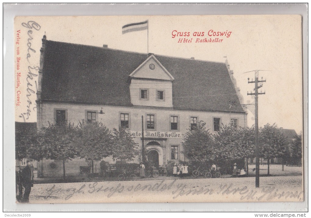 B82283 Coswig Hotel Rathkskellern  Germany  Front Back Image - Coswig