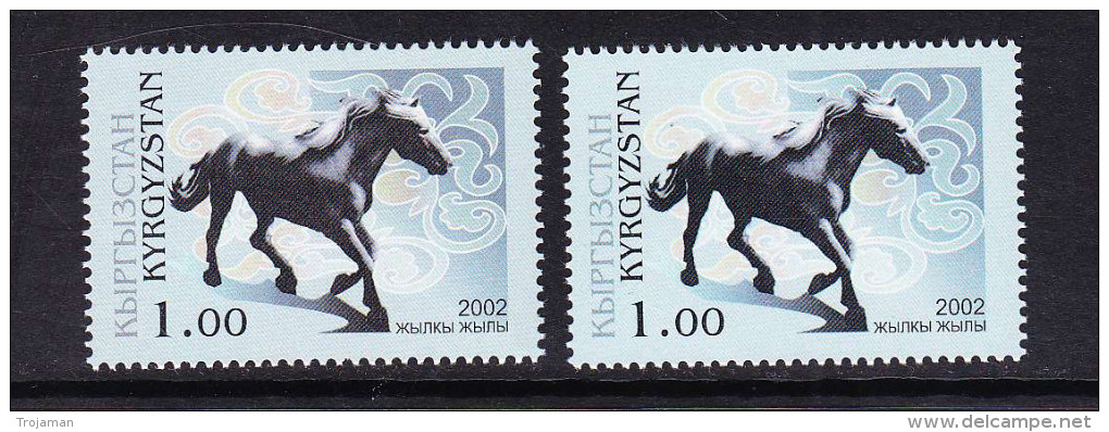 KGZ-	27	KYRGYSZTAN – 2002 HORSE. STARTING PRICE FOR THE ONE SET - Kyrgyzstan