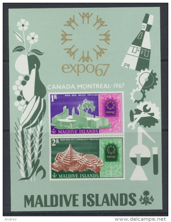 Maldive Islands  - Maldives  1967  World Fair , Montreal : Miniature Sheet   *  MVLH - Maldives (1965-...)