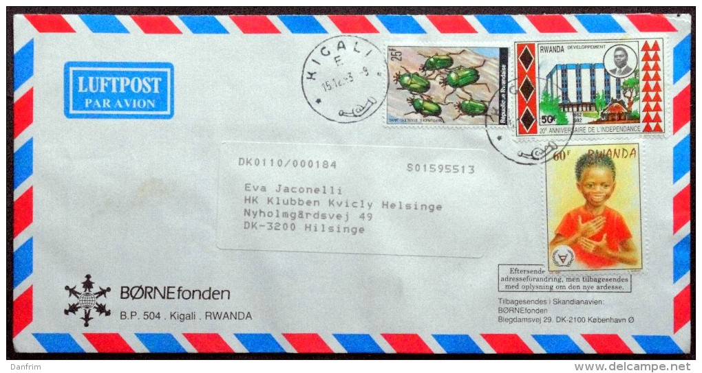 Rwanda  1983 Letter To Denmark Air Mail   ( Lot 3932 ) - Autres & Non Classés