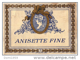 Etiquette Anisette Ancienne - Imprimeur Plouviez - Other & Unclassified