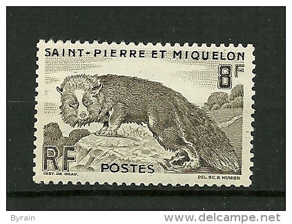 ST.PIERRE & MIQUELON   1952     N° 345     Renard Argenté       NEUF - Neufs