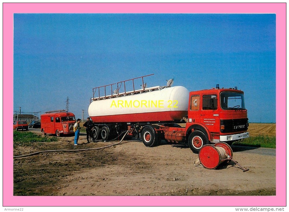 CPM AUNEAU  Camion Citerne De Grande Capacité  SAVIEM  , Juin 1987 - Auneau