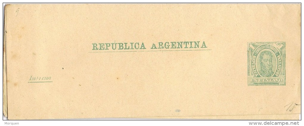 10118. Entero Postal Faja D Publicacion  1 Ctvo Verde ARGENTINA  ** - Enteros Postales