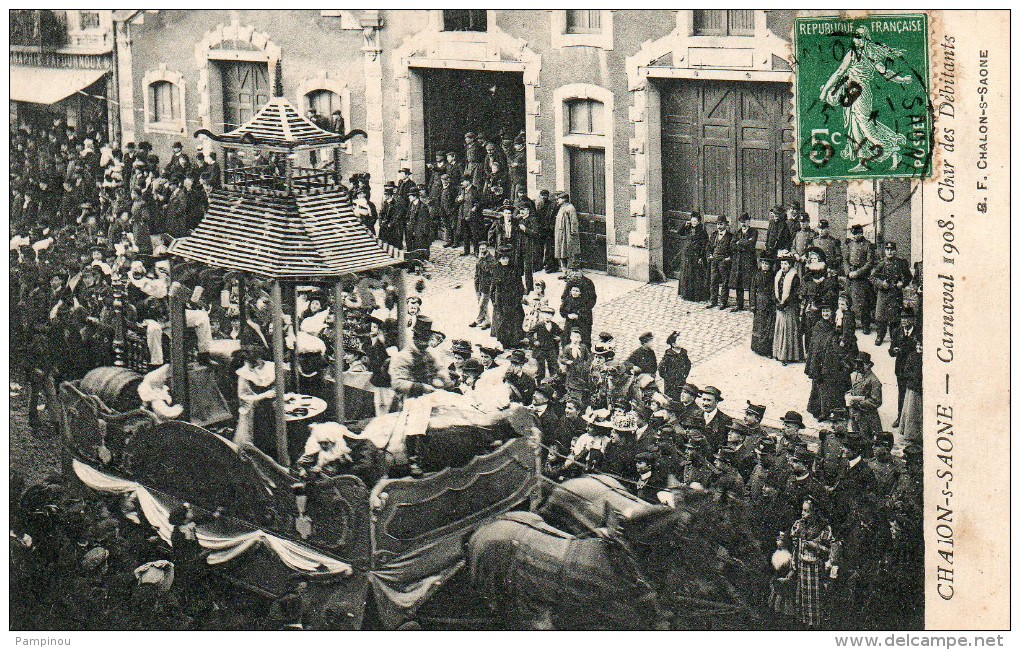 71 CHALON SUR SAONE - Carnaval 1908 - Char Des Débitants - Chalon Sur Saone