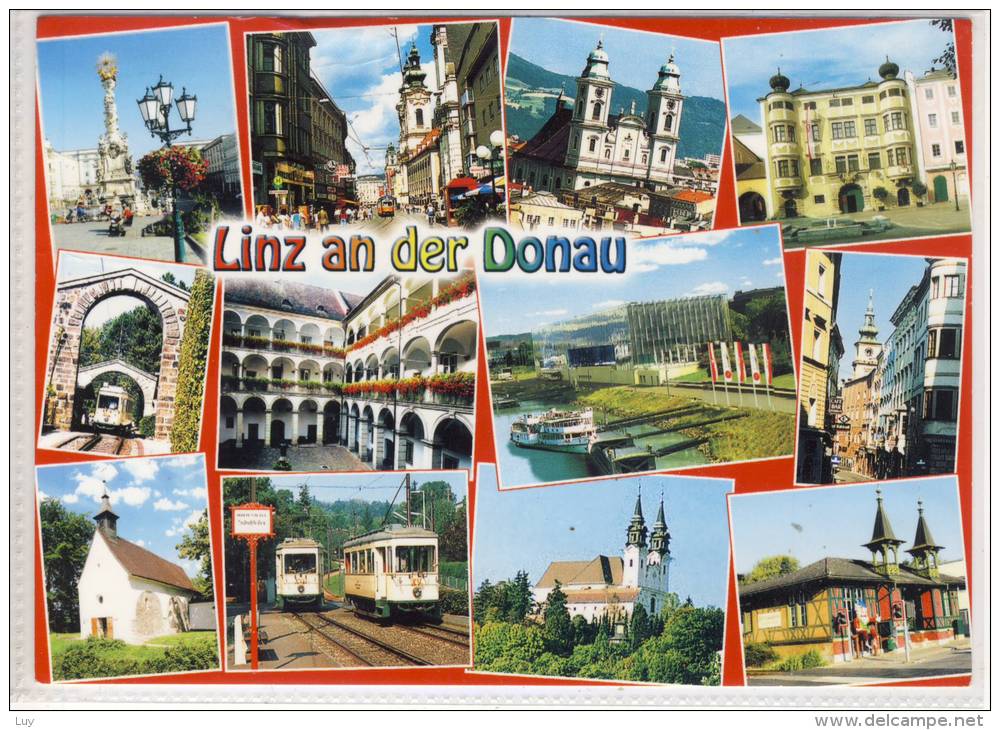 LINZ An Der Donau, Mehrfachansicht, Hauptplatz, Dom, Pöstlingberg, Landhaus ..... - Linz