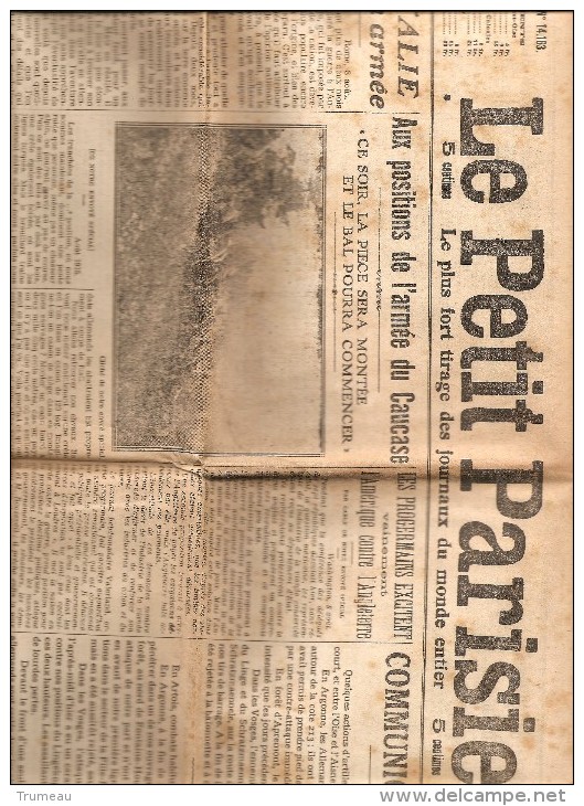 JOURNAL LE PETIT PARISIEN DU 9 AOUT1915 COMPLET - Le Petit Parisien
