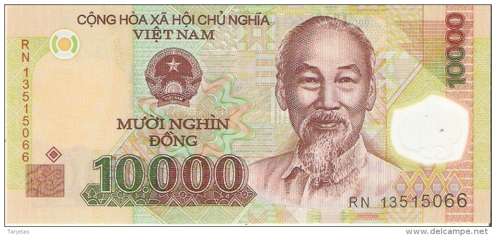 BILLETE DE VIETNAM DE 10000 DONG DE POLIMERO  (BANKNOTE) SIN CIRCULAR-UNCIRCULATED - Vietnam