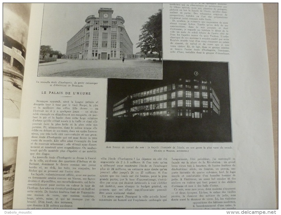 1932  :Besançon , son école d'HORLOGERIE ; L ' ALGERIE vue d'avion Oran, Constantine , Alger  etc...