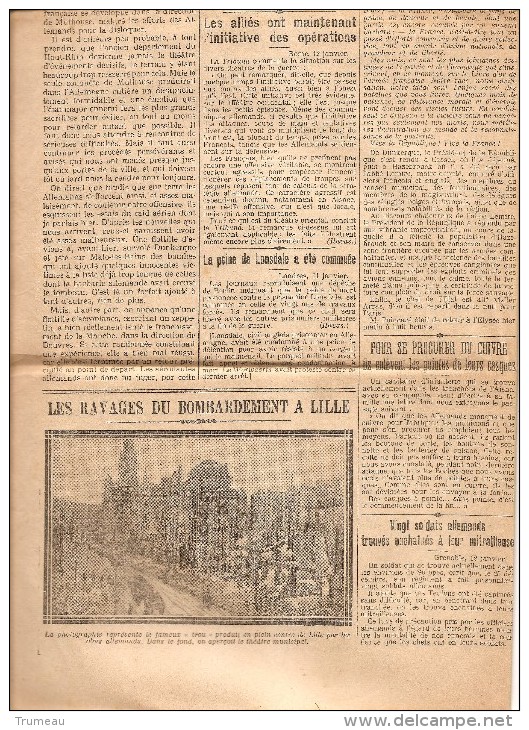 LILLE... JOURNAL LE PETIT PARISIEN DU 13 JANVIER 1915 COMPLET - Le Petit Parisien