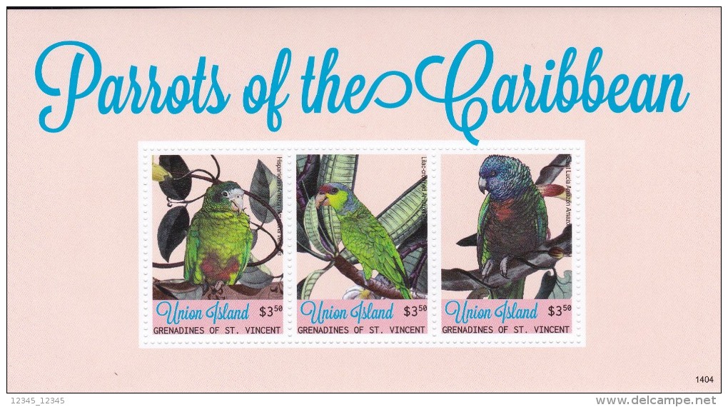 St. Vincent Union Island 2014, Postfris MNH, Parrots - St.Vincent (1979-...)