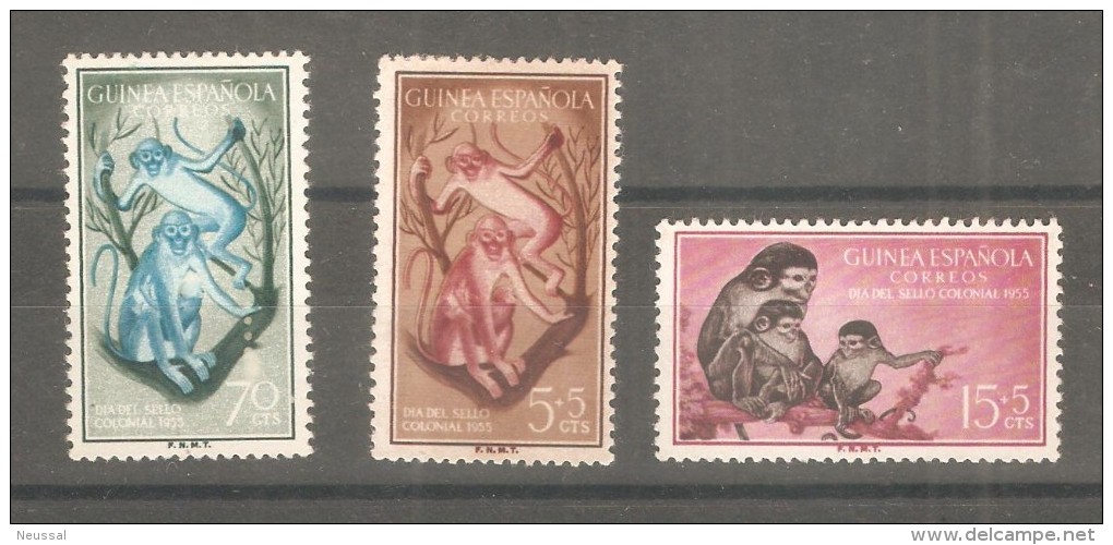 Serie  Nº 355/7guinea Española - Chimpanzees