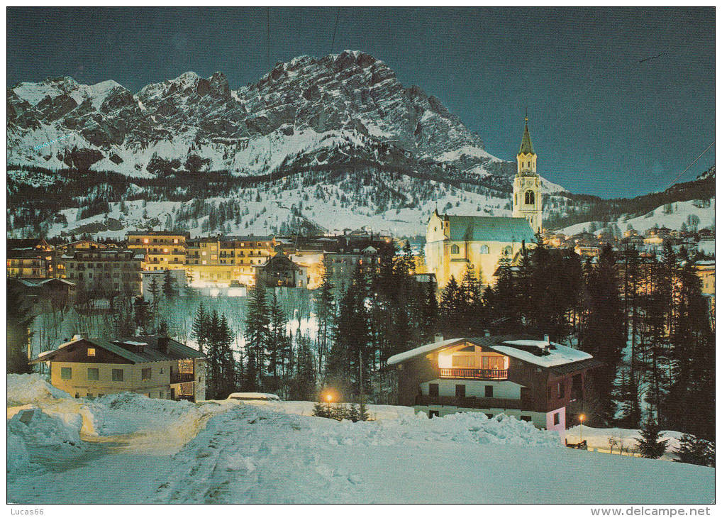 1976 DOLOMITI  CORTINA NOTTURNO AL CHIARO DI LUNA - Altri & Non Classificati