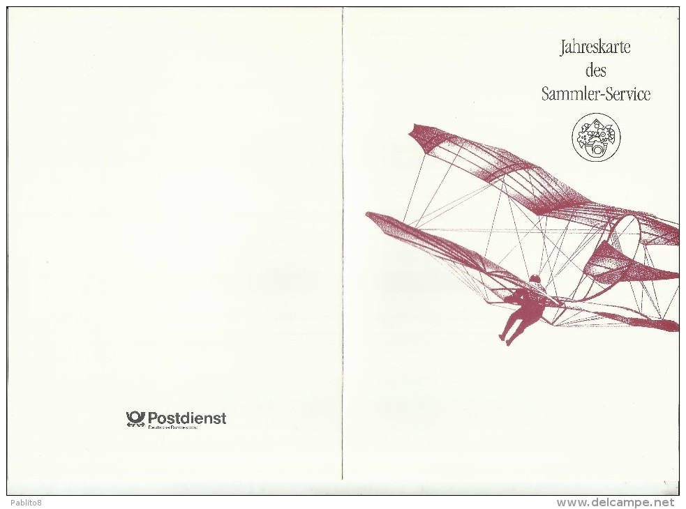 GERMANY GERMANIA ALLEMAGNE 9 7 1991 OTTO LILIENTHAL AVIATION EHRUNG SONDERPOSTWERTZEICHEN TAG DER BRIEFMARKE FDC - Other & Unclassified