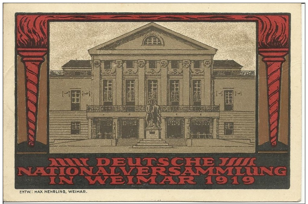 1919  Deutsche National Versammlung  Satz Auf Offizielle Postkarte   Weimar - Covers & Documents