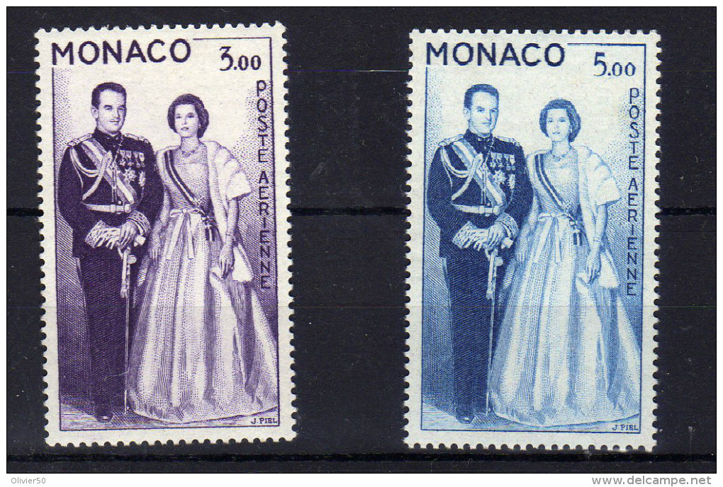 Monaco (1960)  - "Couple Princier" Neufs** - Poste Aérienne