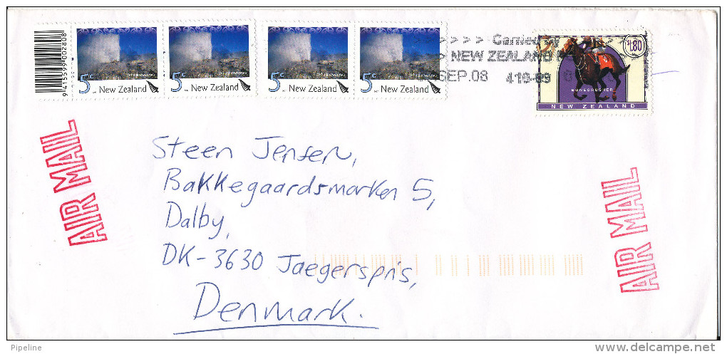 New Zealand Cover Sent Air Mail To Denmark 2008 - Lettres & Documents